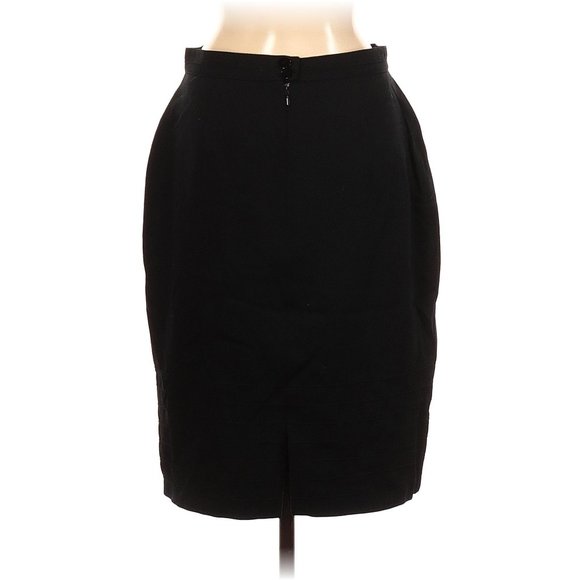 Escada Vintage Black New Wool Pencil Skirt 38/6 - Picture 2 of 3